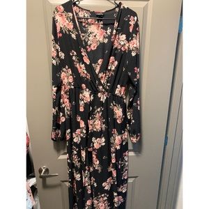 Floral romper with train